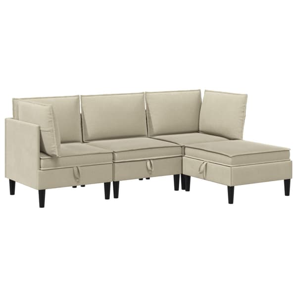 Möbelset för vardagsrummet 4 pcs Sand Tyg