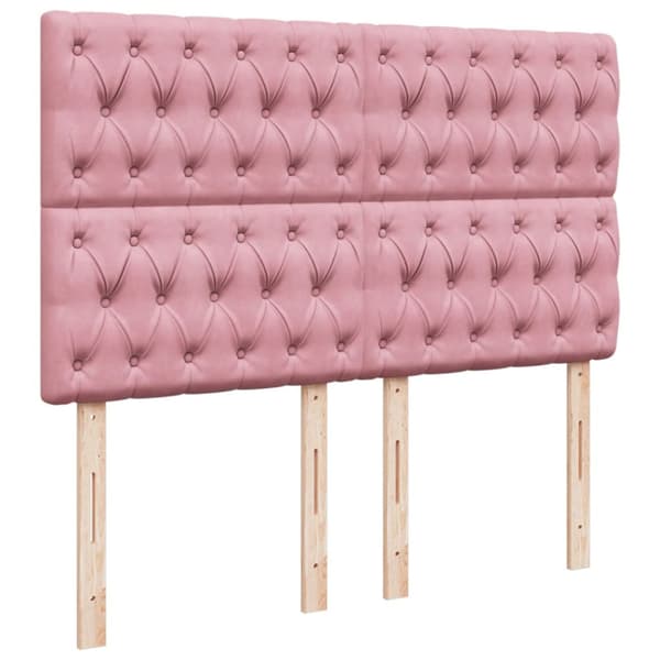 Ramsäng med madrass rosa 140x190 cm sammet