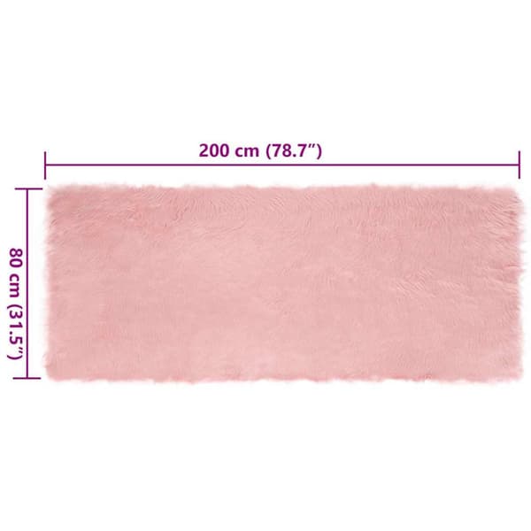 Fuskfäll matta TAFALLA Rosa 80 x 200 cm Polyester