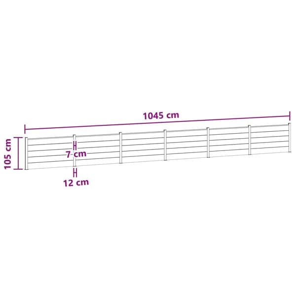 Stängselpanel 6 pcs WPC och aluminium Svart