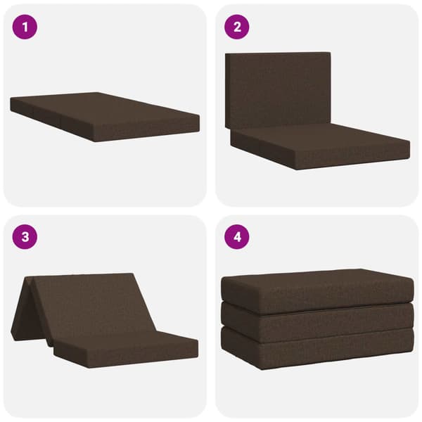 Fällbar Soffbed 100 x 67 x 45 cm Taupe