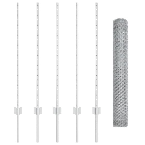 Stängsel med stolpe Silver 1 x 10 m Stål