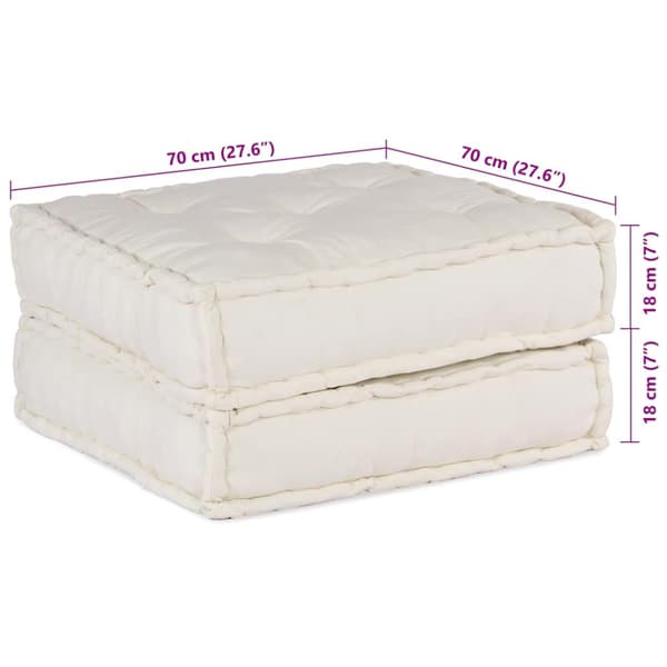 Modulär soffa krämfärgat tyg 70x70x36