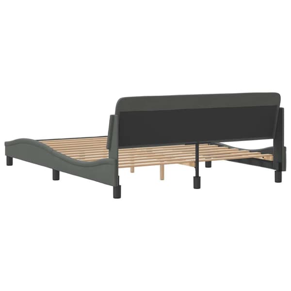 Bed Frame "Dover" Dark Grey 152x203 cm Fabric