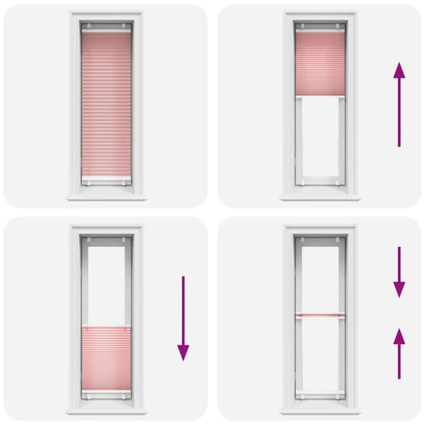 Plisserad persienn rosa 45x100cm tyg bredd 44,4cm polyester
