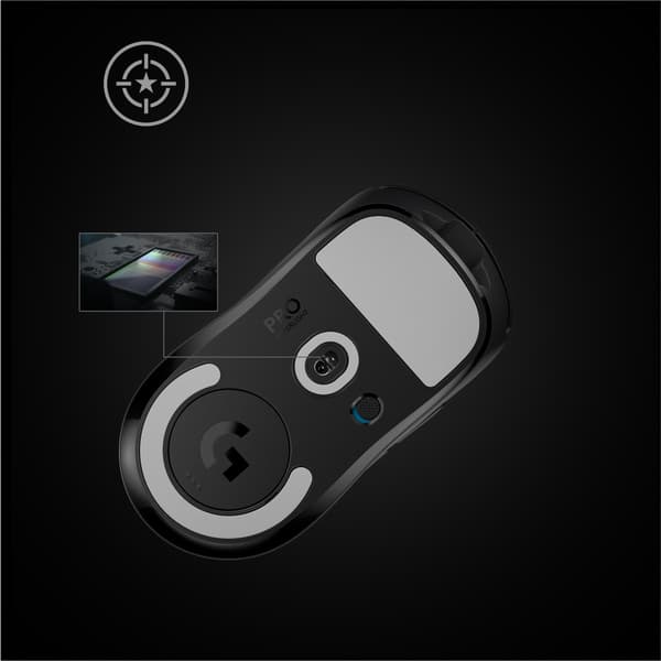 Logitech G Pro X Superlight datormöss högerhand RF Trådlös 25600 DPI
