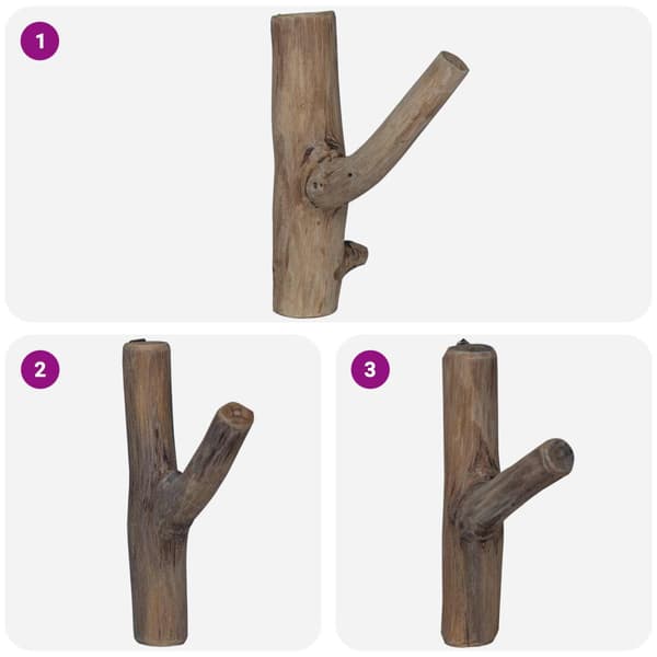 Krok Brun 4 x 4 x 14 cm Solid återvunnen trä