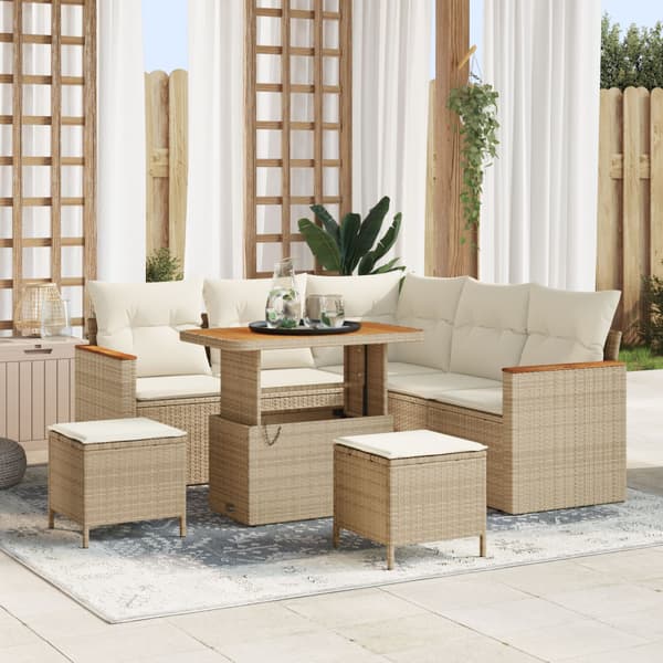 Trädgårdsoffset 8 st Beige konstrotting