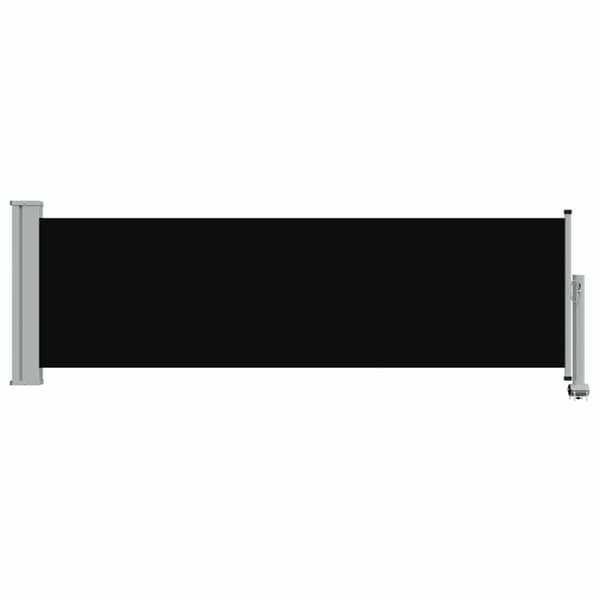 Infällbar sidomarkis 80x300 cm svart