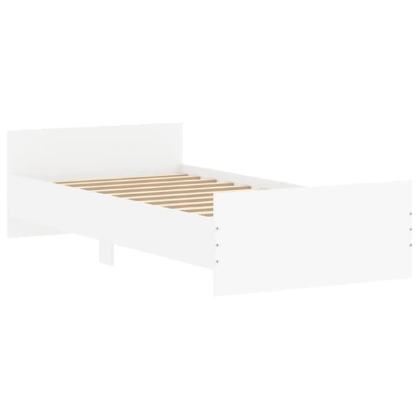 Sängram vit 100x200 cm konstruerad trä