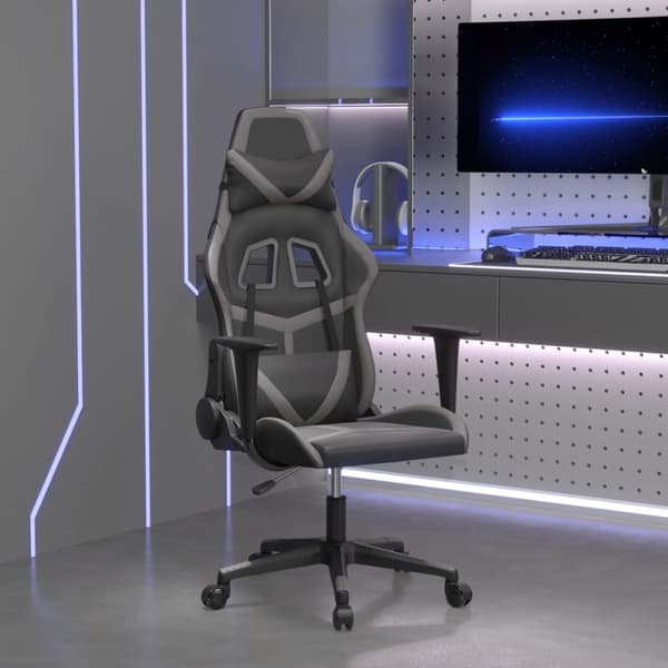 Gamingstol svart och grå konstläder