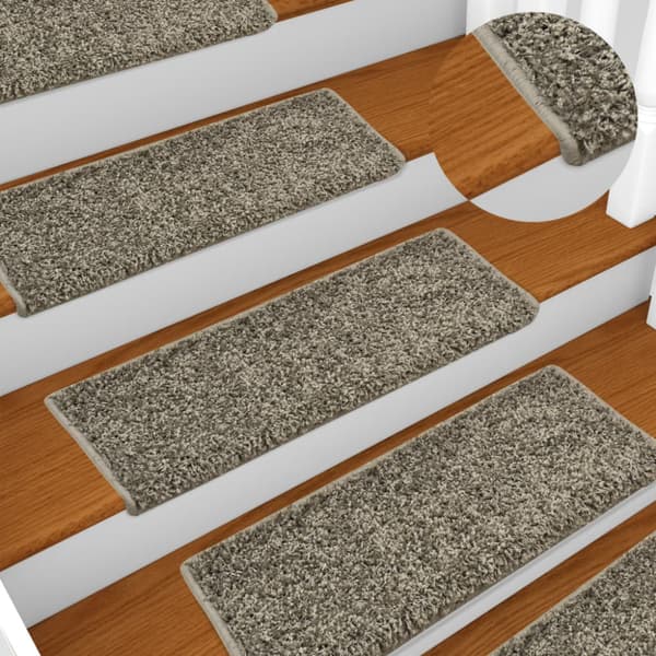 Trappmattor 10 st 65x21x4 cm grå rektangulär kant