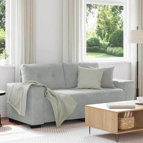 Loveseat soffa ljusgrå 180x77x82 cm sammet
