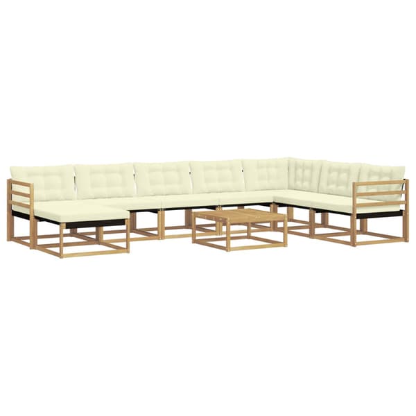 Utomhussoffset 9 pcs Vit och grädde 79 x 79 x 37 cm