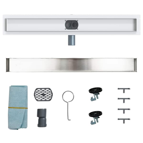 Duschavlopp 2-i-1 med 360° Siphon Silver 70 cm