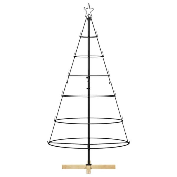Julcone-träd med stativ Svart 154 cm Stål