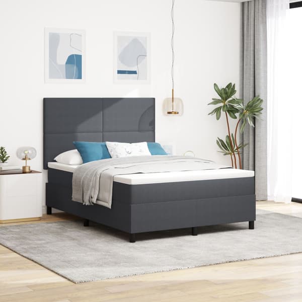 Bäddfjäder Mörkgrå och vit 140 x 190 cm Kordread tyg