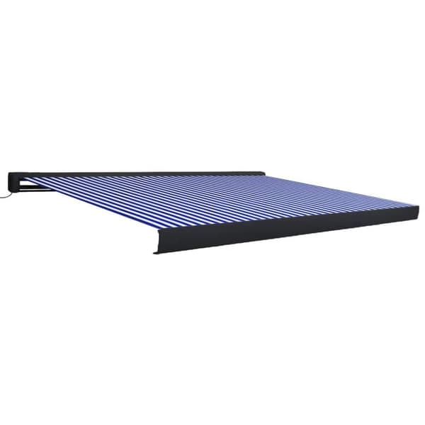 Markis motoriserad 350x250 cm blå och vit