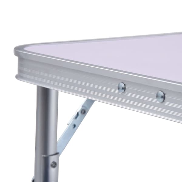 Hopfällbart campingbord vit aluminium 60x45 cm