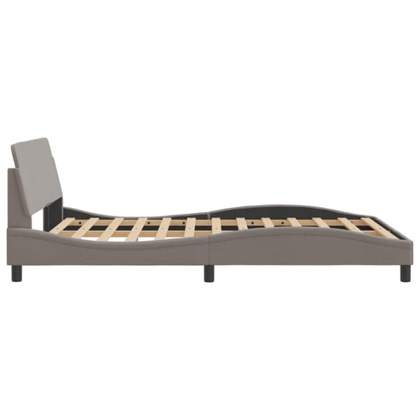 Bed Frame "Dover" Taupe 140x190 cm Fabric