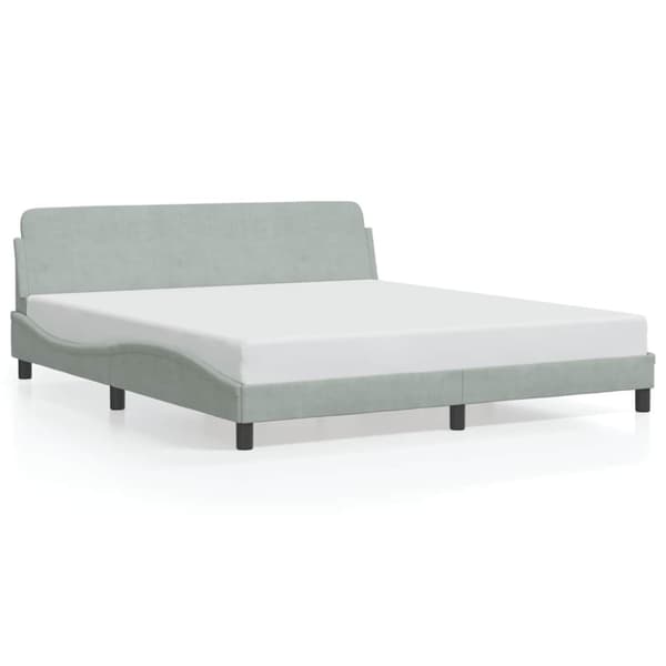 Bed Frame "Dover" Light Grey 183x213 cm Velvet