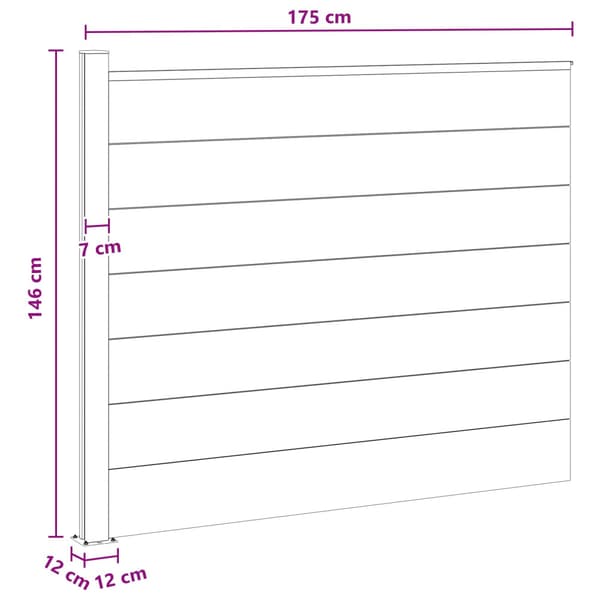 Stängselpanel WPC och aluminium Brun