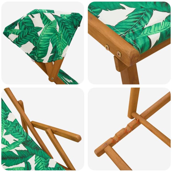 Deck Chair 3 Position Massiv Eukalyptus Trä Bladmönster