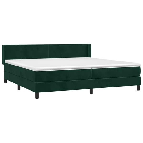 Ramsäng med madrass mörkgrön 200x200 cm sammet