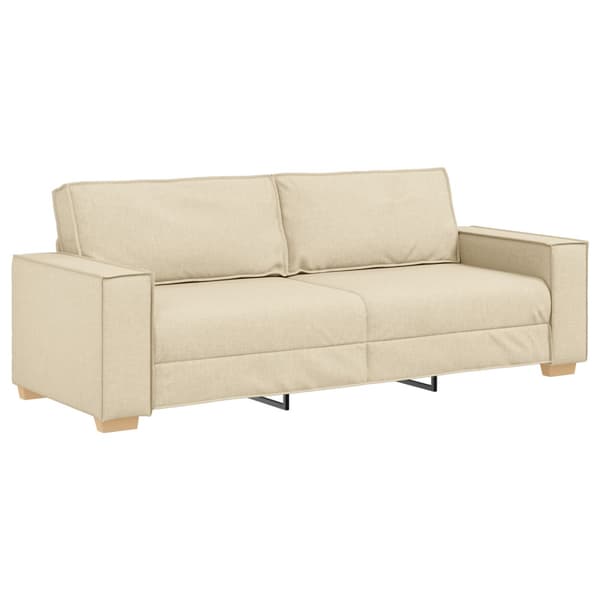 3-Sits soffa Kräm 220 cm tyg
