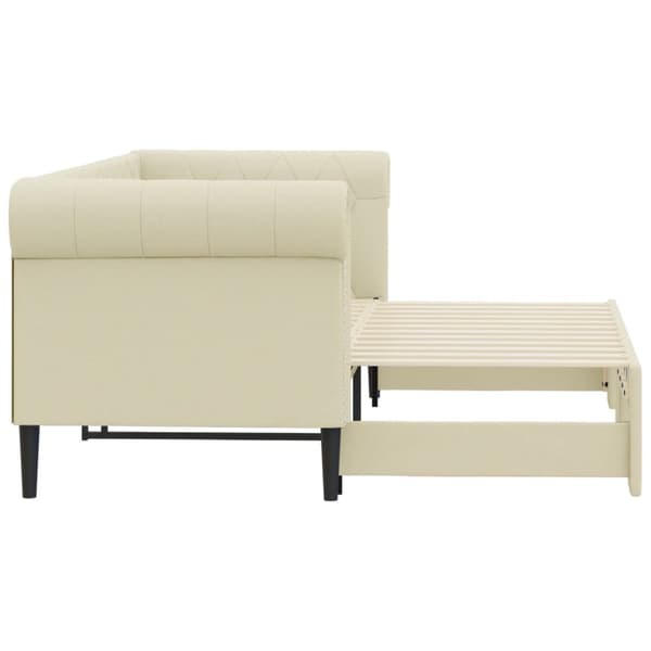 Dagbädd utdragbar gräddvit 90x200 cm konstläder