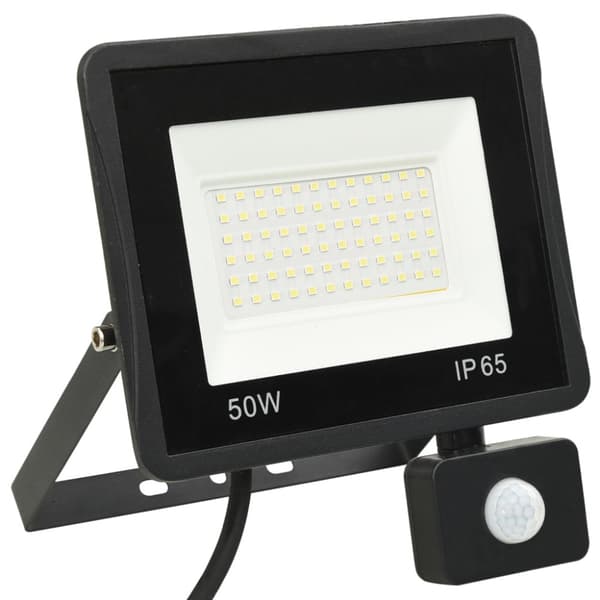 Strålkastare med sensor 50 W LED varmvit