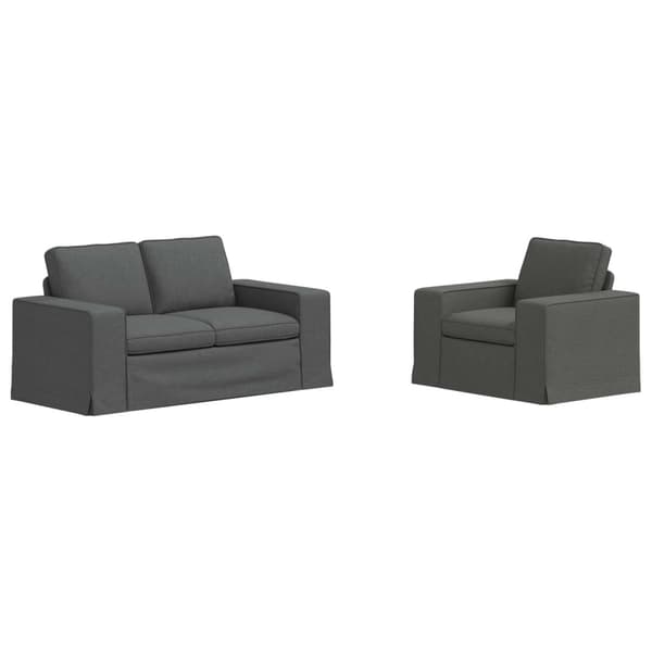 Soffset 2 pcs Mörkgrå 182 x 80 x 82 cm tyg