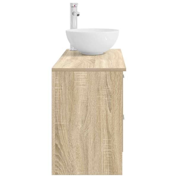 Badrumsmöbelset 2 pcs Sonoma-ek Konstruerat trä