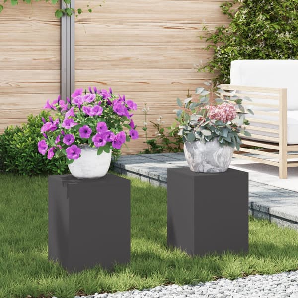 Växtställ 2 pcs Svart 24 x 24 x 35 cm Stål