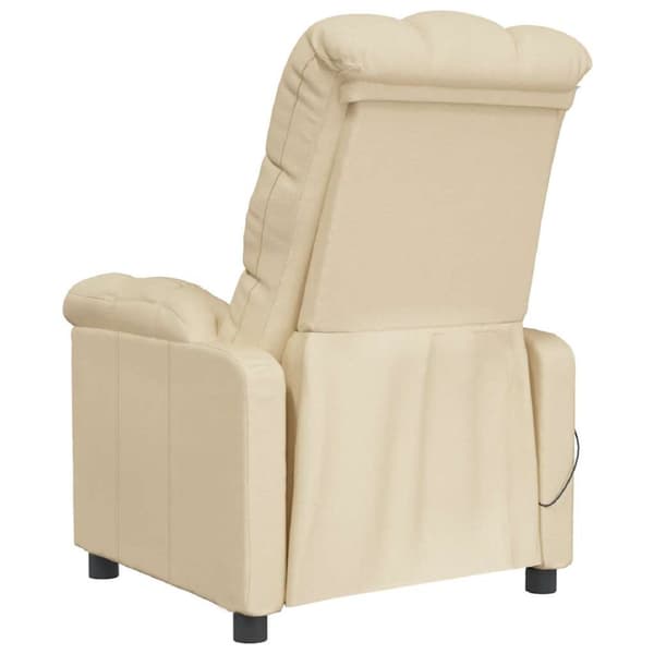 Massagefåtölj gräddvit tyg