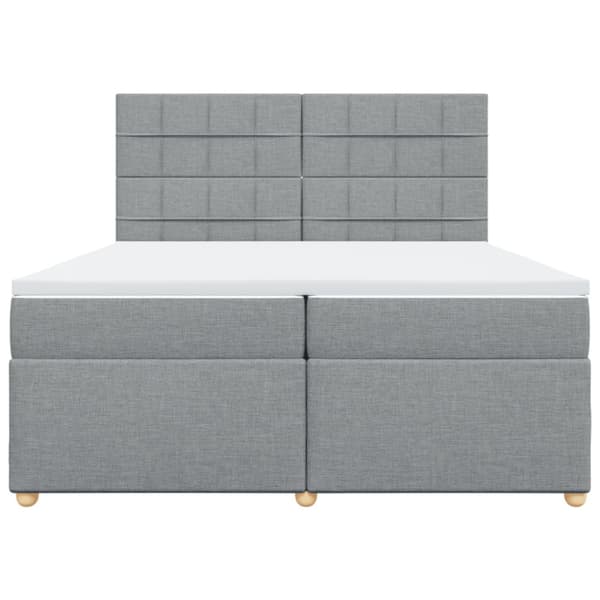 Ramsäng med madrass ljusgrå 200x200 cm tyg
