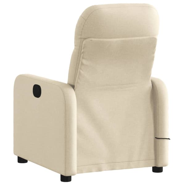 Massagefåtölj krämfärgad tyg