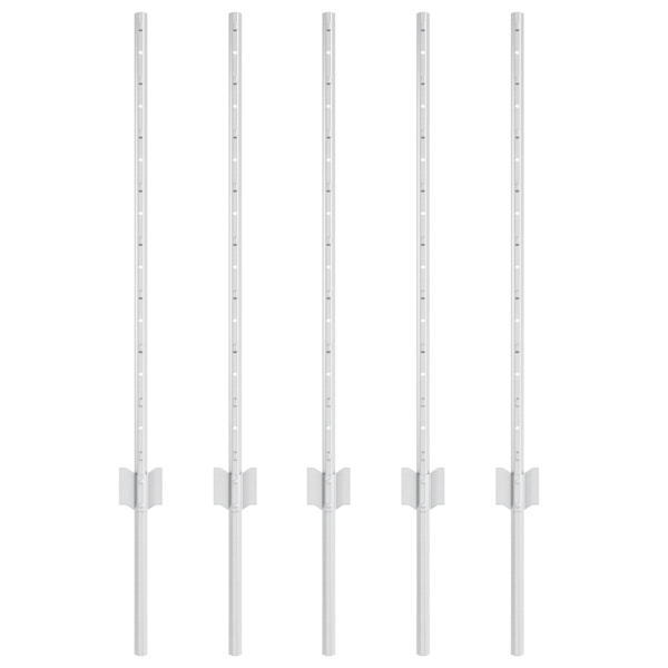 Stängselstolpe 5 pcs Silver 80 cm Stål