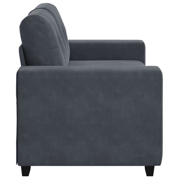 Loveseat soffa mörkgrå 160x77x82 cm sammet