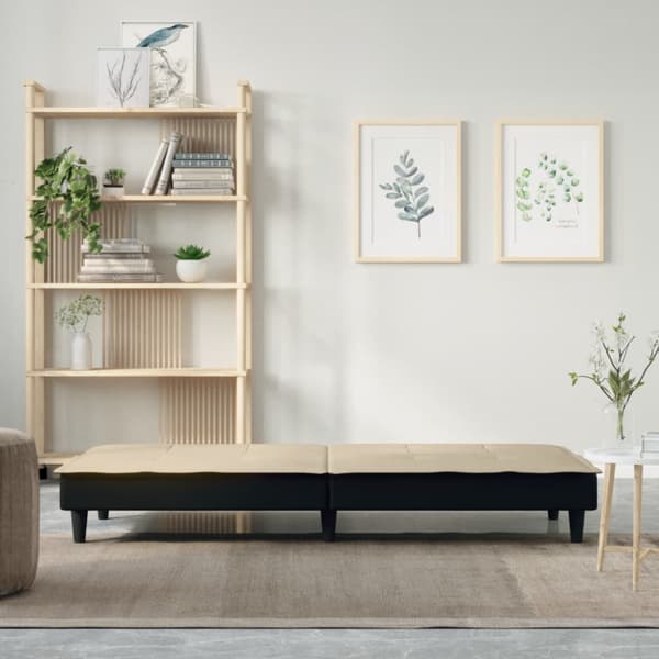 Bäddsoffa gräddvit tyg