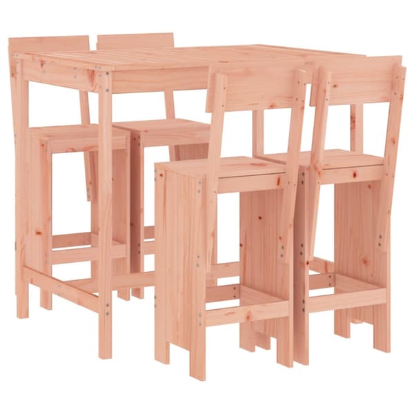 Bistroset 5 delar massivt douglasträ