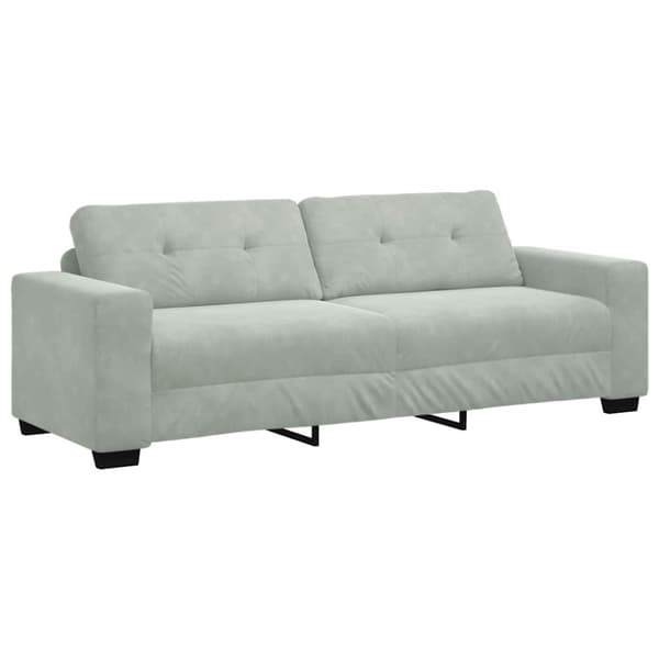3-sitssoffa ljusgrå 220x78x80 cm sammet