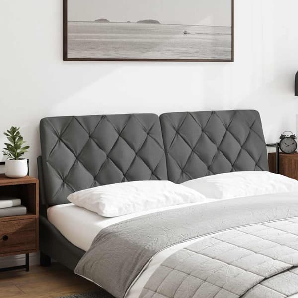 Headboard Cushion Dark Grey 160 cm Fabric