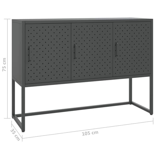 Skänk antracit 105x35x75 cm stål