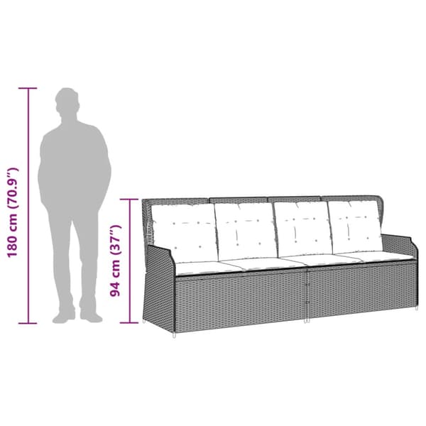 Loungegrupp med dynor 3 delar konstrottning grå