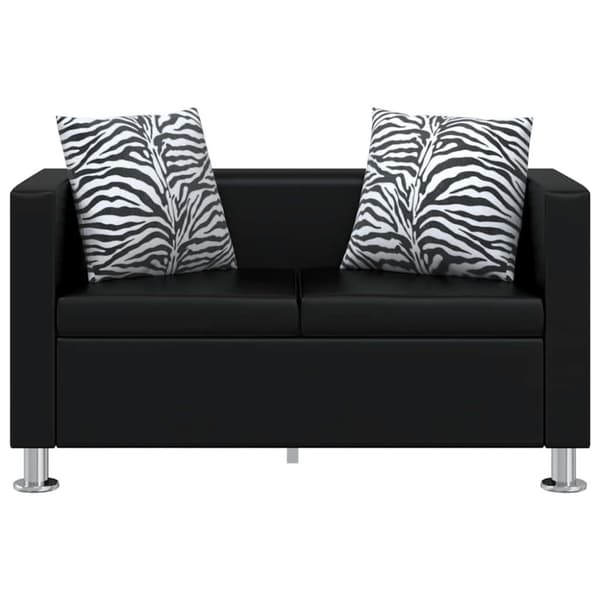 Soffa 2-sits konstläder svart