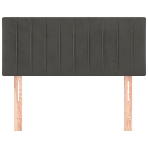 Sänggavel mörkgrå 100x5x78/88 cm sammet