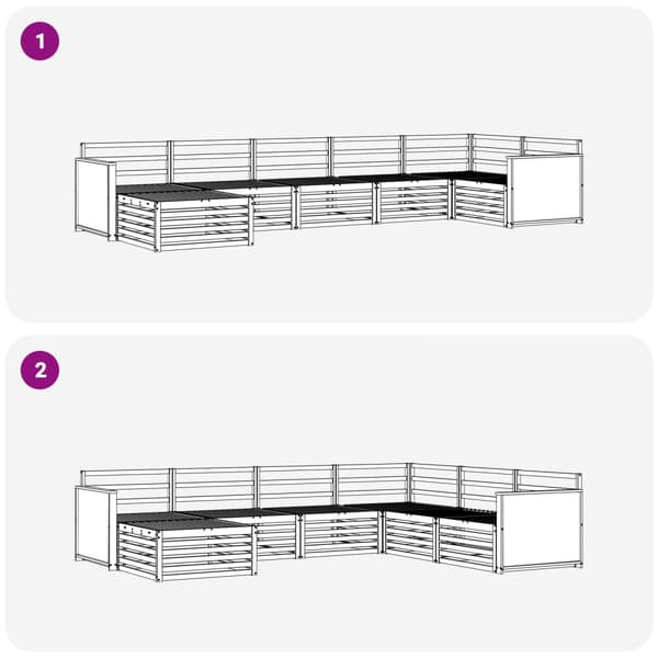 Utomhussoffset 7 pcs Naturlig