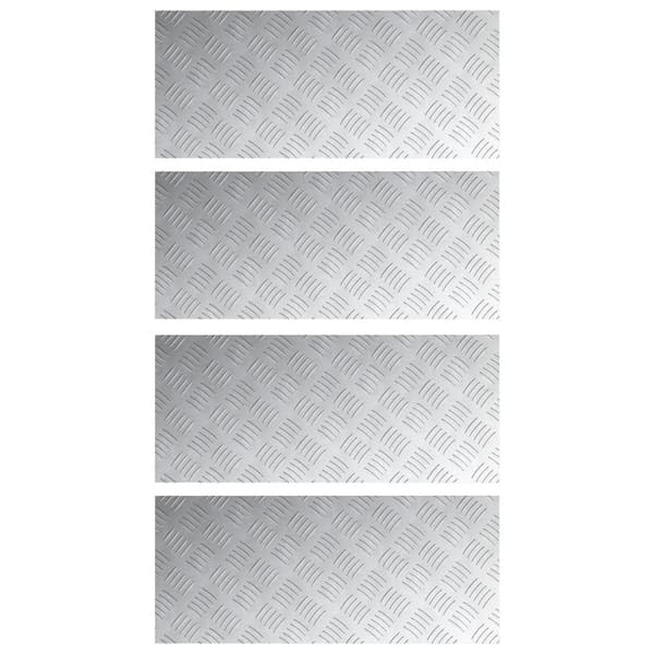 Trappsteg Rektangulär 4 pcs Silver 70 x 30 cm Aluminium