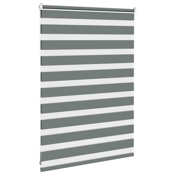 Rullgardin zebra mörkgrå 100x100 cm tyg bredd 95,9 cm polyester